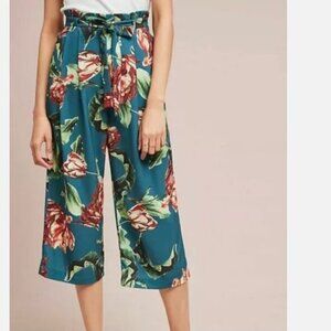 $200 Patbo anthropologie green floral tropical jogger pants xs